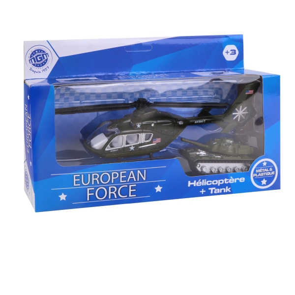 BOITE HELICO + 1 TANK METAL 3 ANS