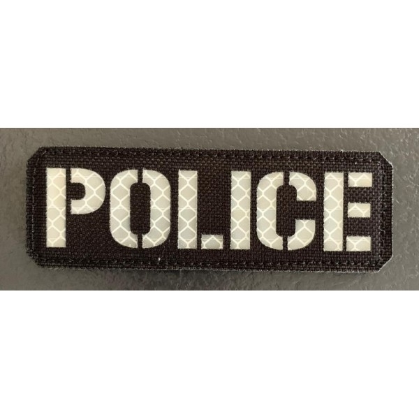 Bande Police Cordura Noir - Reflekt White - 28*10 cm