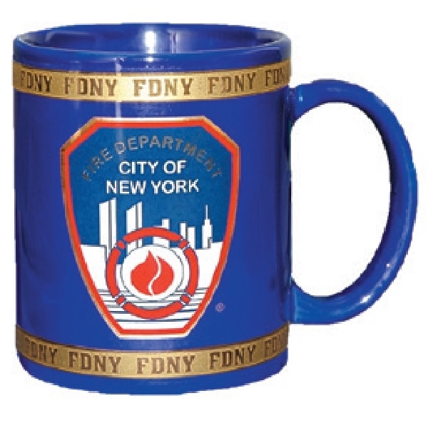 FDNY MUG NAVY W/ GOLD STRIPE