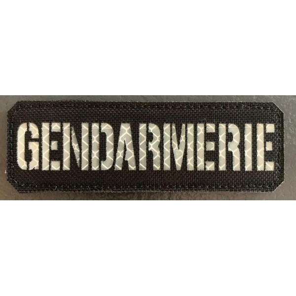 Bande Gendarmerie Cordura Noir - Reflekt White - 28*10 cm