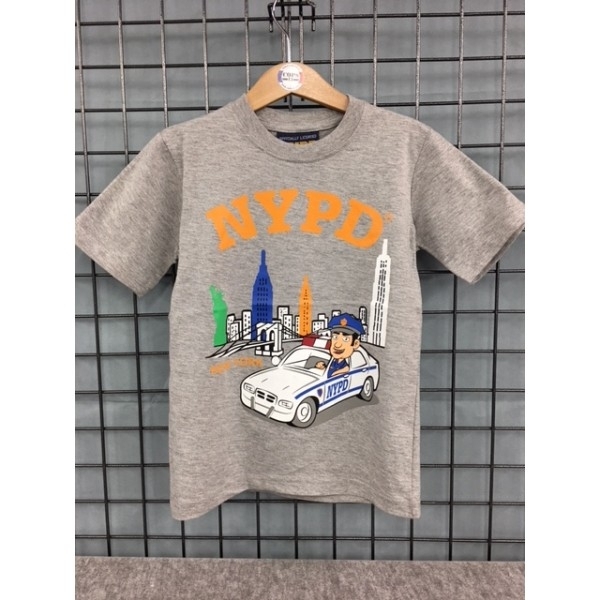 TEE-SHIRT KIDS GRIS VILLE & POLICIER NYPD
