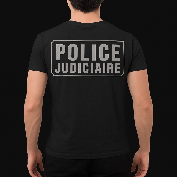 TEE SHIRT POLICE JUDICIAIRE HOMME NOIR