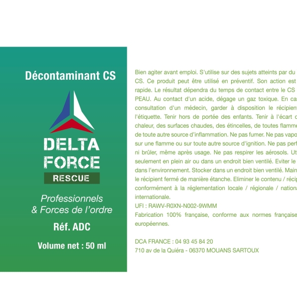 SPRAY DÉCONTAMINANT DE PREMIÈRE URGENCE