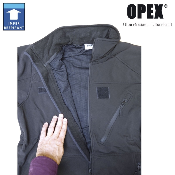 BLOUSON NOIR SOFTSHELL 3 COUCHES DINTEX