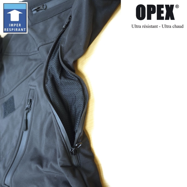 BLOUSON NOIR SOFTSHELL 3 COUCHES DINTEX