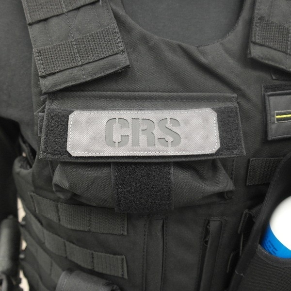 Bande CRS Cordura Gris - Noir - 10*3 cm