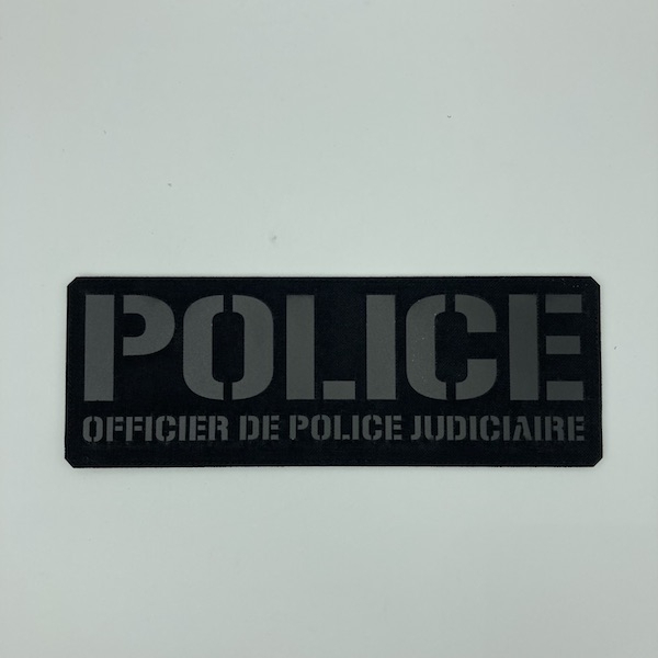 Bande Police Officier de Police Judiciaire Cordura Noir - Noir - 28*10 cm