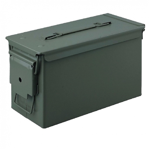CAISSE MUNITION MÉTAL CAL.50 OLIVE 33X18X23 CM