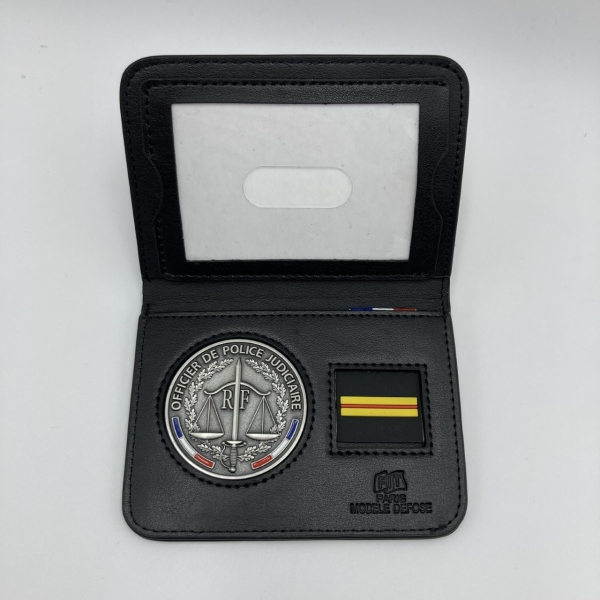 PORTE CARTE MEDAILLE OPJ + GRADE - 2 VOLETS BILLET