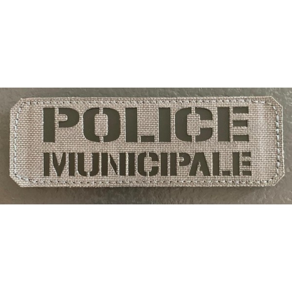 Bande Police Municpale Cordura Gris - Noir - 10*3 cm