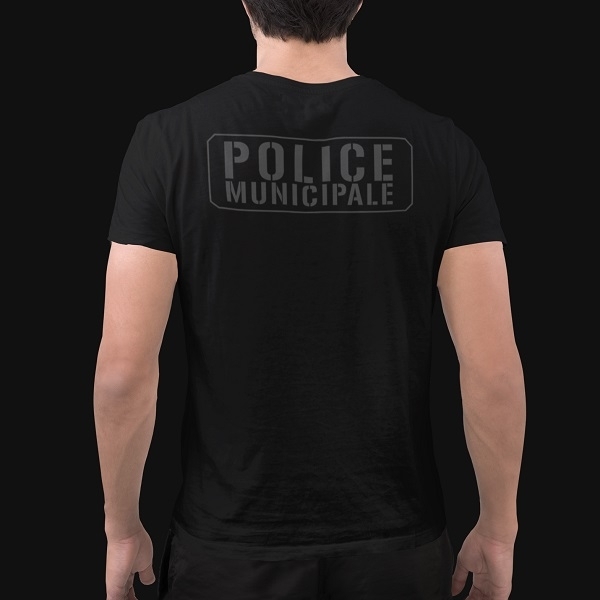 TEE SHIRT POLICE MUNICIPALE NOIR HOMME