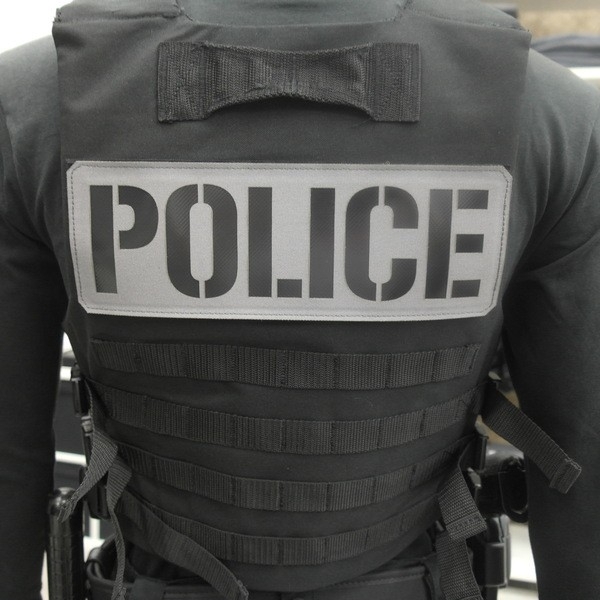 Bande Police Cordura Gris - Noir - 28*10 cm