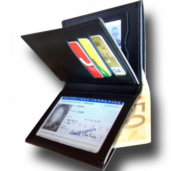PORTE CARTE MEDAILLE GENDARMERIE DEPARTEMENTALE + GRADE - 3 VOLETS