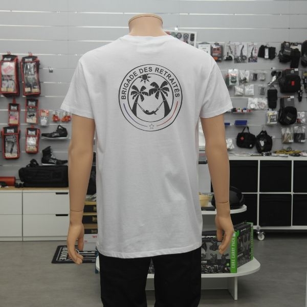 TEE SHIRT BRIGADE DES RETRAITES HOMME BLANC