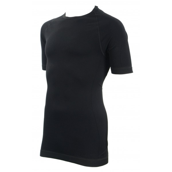 Tee-shirt 1ère peau micro aéré. Noir